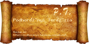 Podhorányi Terézia névjegykártya