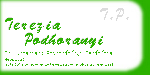 terezia podhoranyi business card